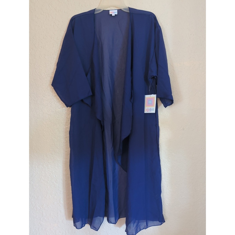 LuLaRoe Shirley Solid Purple Sheer Long Cardigan Kimono Cover Up Ladies Medium